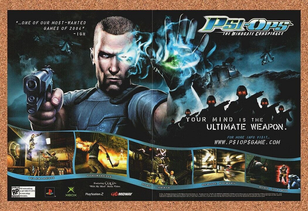 2004 Psi-Ops Mindgate PS2 Original Ad - for just $21.49! 