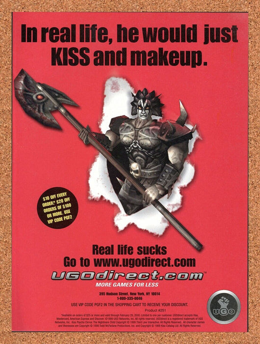 2002 UGO Direct Original PC Games Kiss Ad - for just $17.99! 