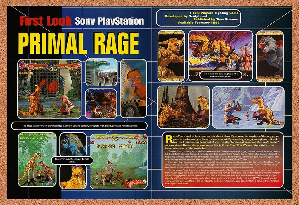 1996 Primal Rage PS1 Original Advertisement vr5 - for just $23.99! 