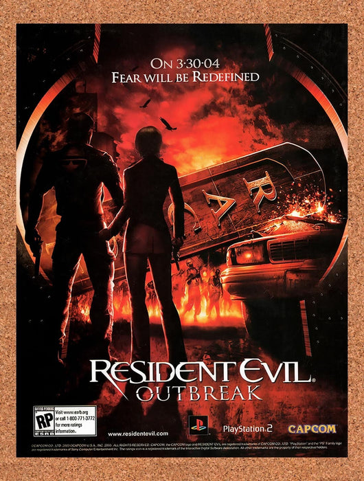 2004 Resident Evil Outbreak 1 PS2 Original Ad v7 - for just $18.49! 