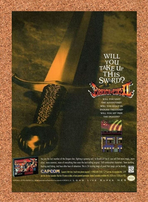 1996 Breath of Fire II SNES Original Ad - for just $17.99! 