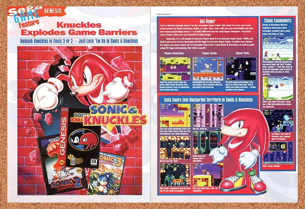 1995 Sonic & Knuckles Genesis Original Ad v5 - for just $21.49! 