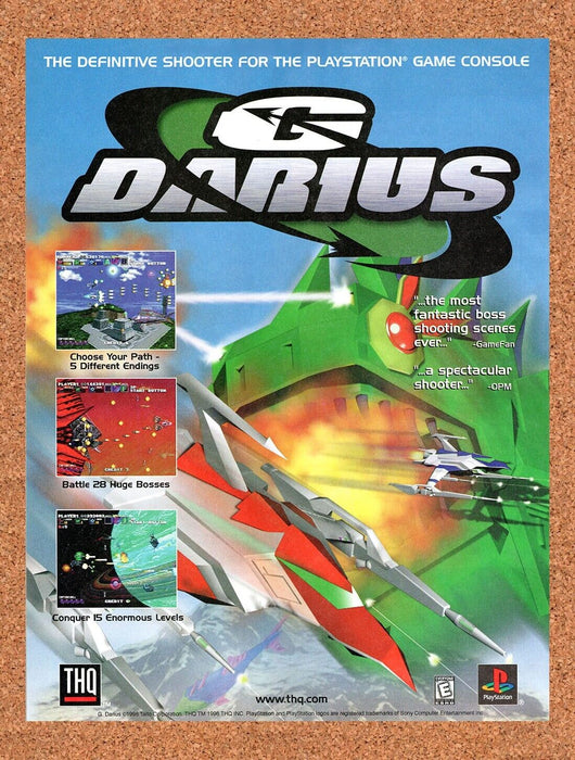 1998 G-Darius PS1 Original Ad v1 - for just $17.99! 