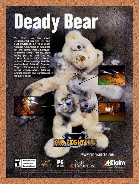 2000 Fur Fighters Dreamcast Original Ad v3 - for just $16.57! 