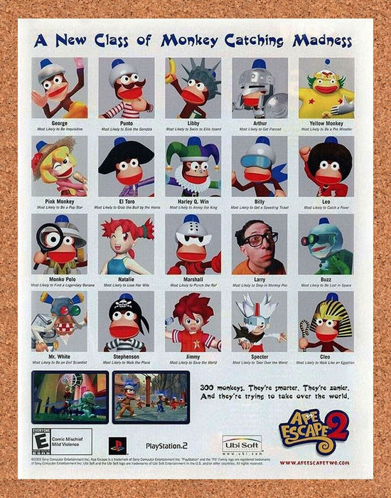 2003 Ape Escape 2 PS2 Original Ad v1 - for just $17.99! 
