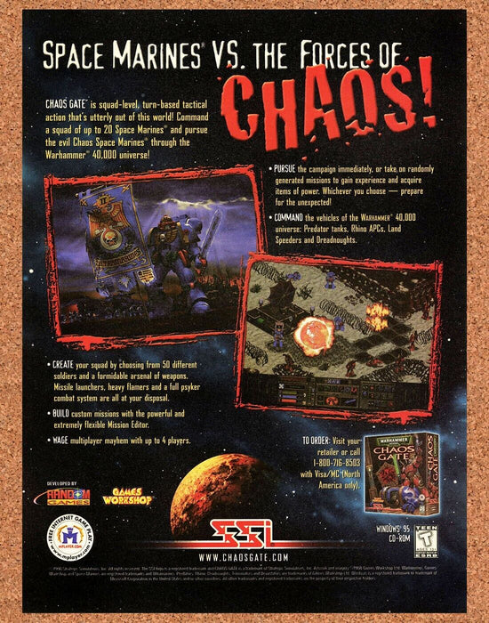 2000 Warhammer 4000 Chaos Gate PC Original Ad - for just $19.99! 