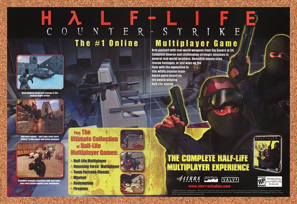 2001 Counter-Strike Half-Life PC Original Ad v1 - for just $23.49! 