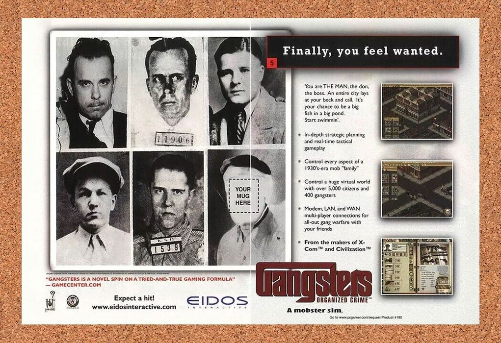 2000 Gangsters Organized Crime PC Original Ad - for just $21.49! 