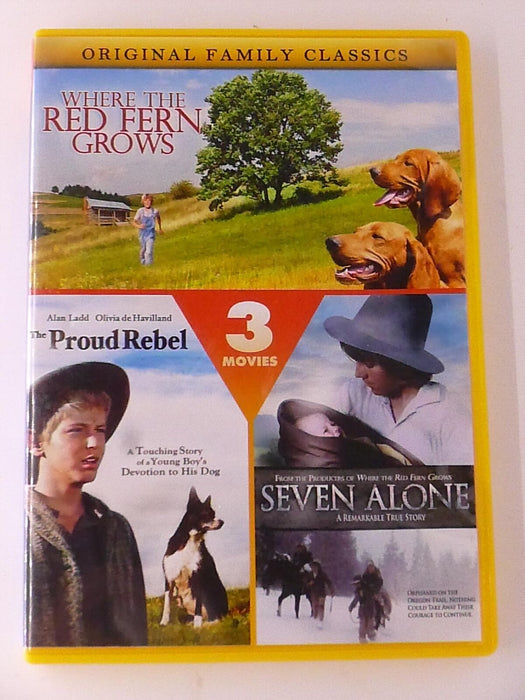 Where the Red Fern Grows, The Proud Rebel, Seven Alone (DVD, 3-film) - K0303 - for just $2.50! 