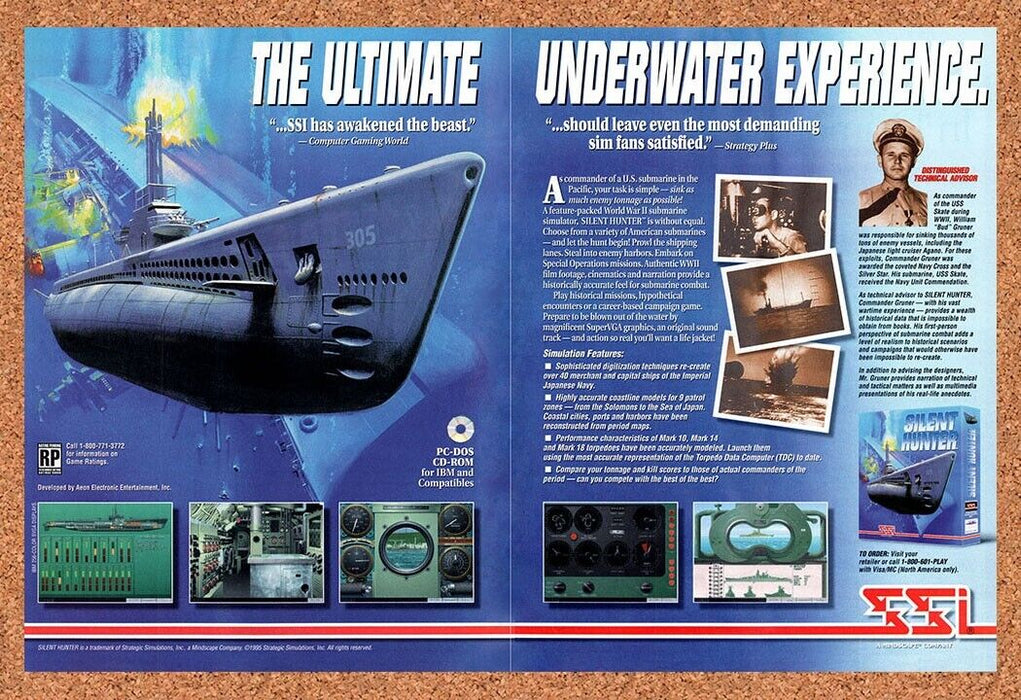 1997 Silent Hunter PC Original Ad - for just $21.49! 