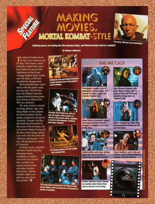 1995 Mortal Kombat Movie Cast Reveal Original Ad v3 - for just $17.99! 