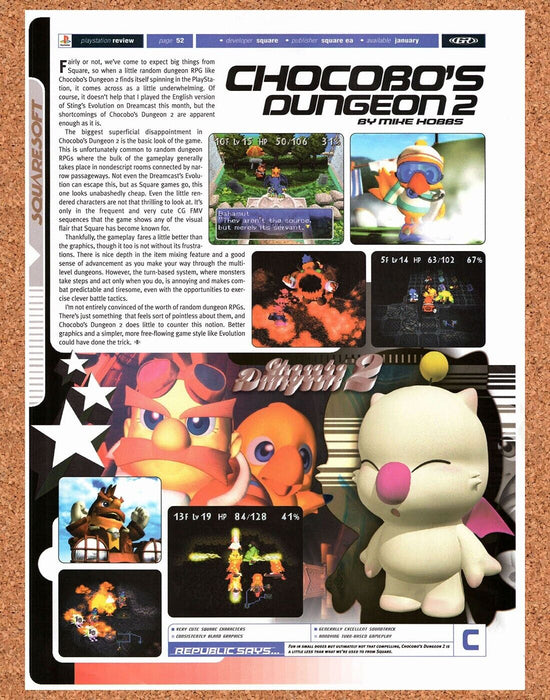 2000 Chocobo's Dungeon 2 PS1 Original Ad - for just $17.99! 