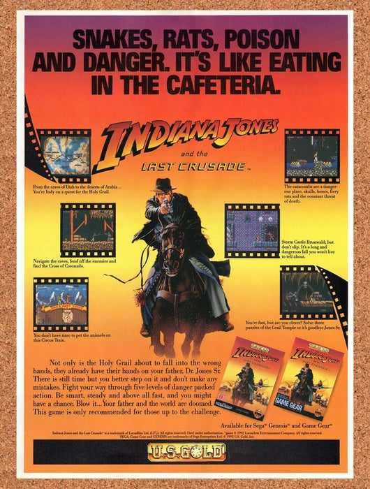 1993 Indiana Jones And The Last Crusade Genesis Original Ad v1 - for just $16.19! 