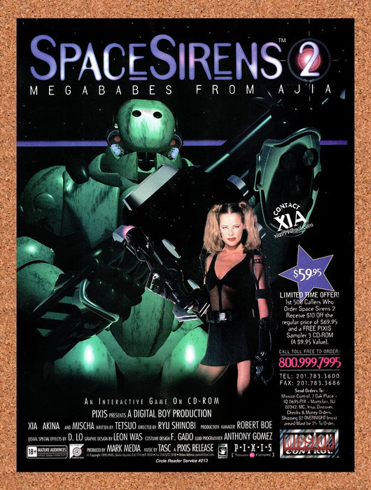 1995 Space Sirens 2 Megababes From Ajia Erotic CD-ROM Original Ad v2 - for just $18.49! 