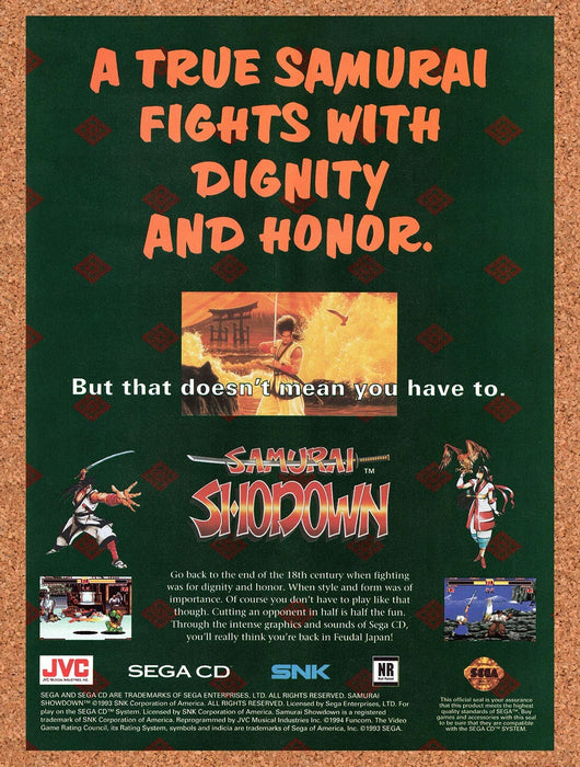 1995 Samurai Shodown Genesis Original Ad v1 - for just $15.29! 