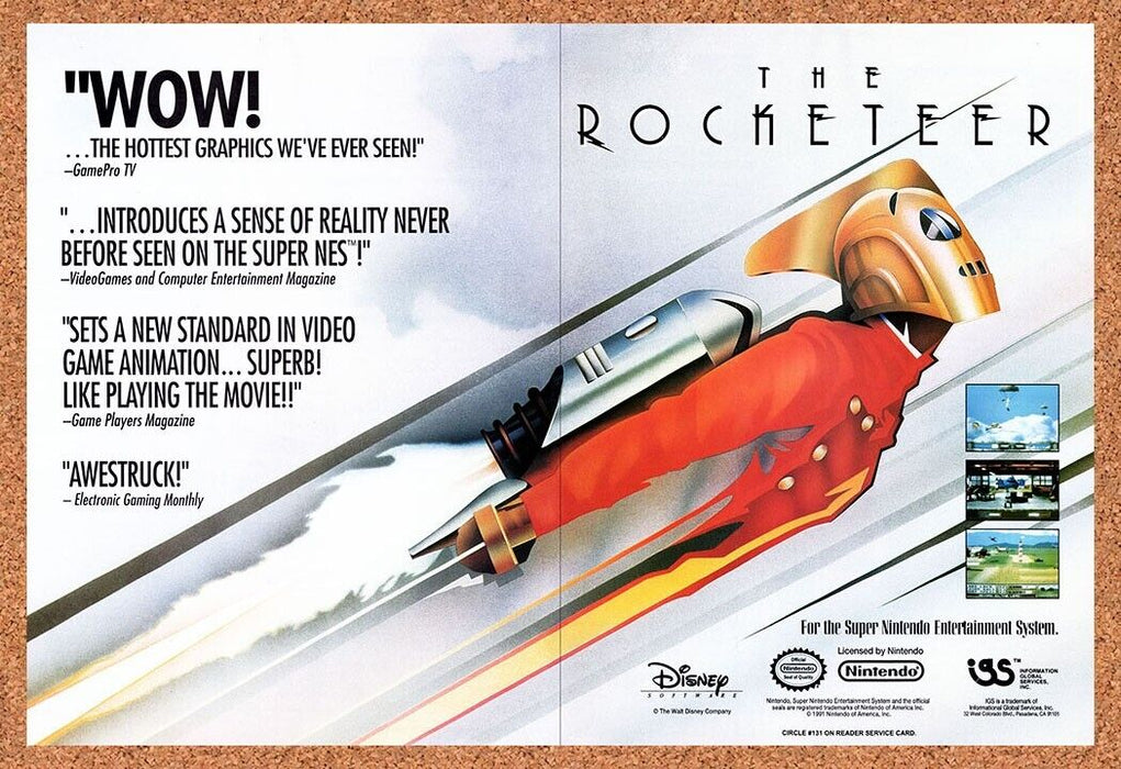 1992 The Rocketeer SNES Original Ad v1 - for just $21.49! 