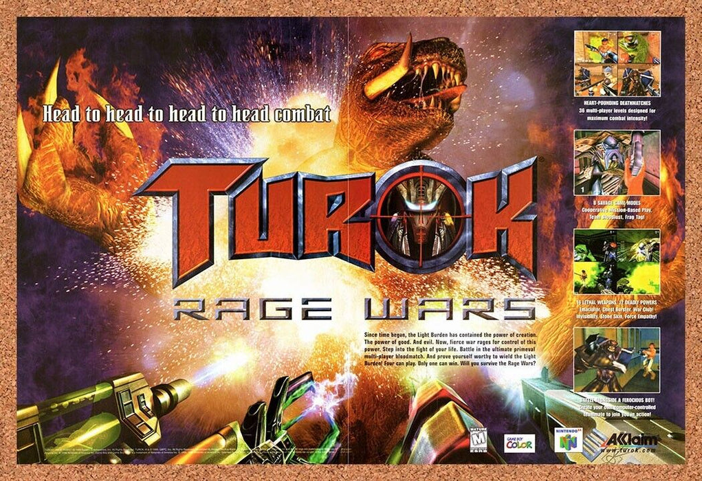 2000 Turok Rage Wars N64 Original Ad v1 - for just $21.49! 