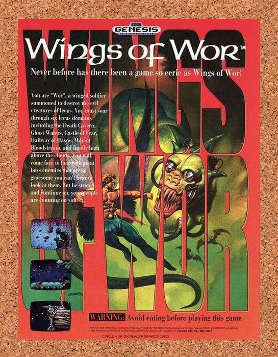 1993 Wings of Wor Genesis Original Ad - for just $17.99! 