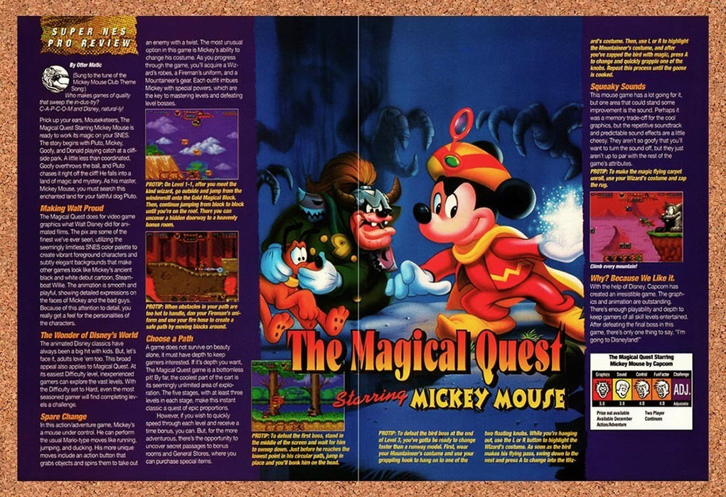 1993 Magical Quest Starring Mickey Mouse SNES Original Advertisement vr2 - for just $23.99! 