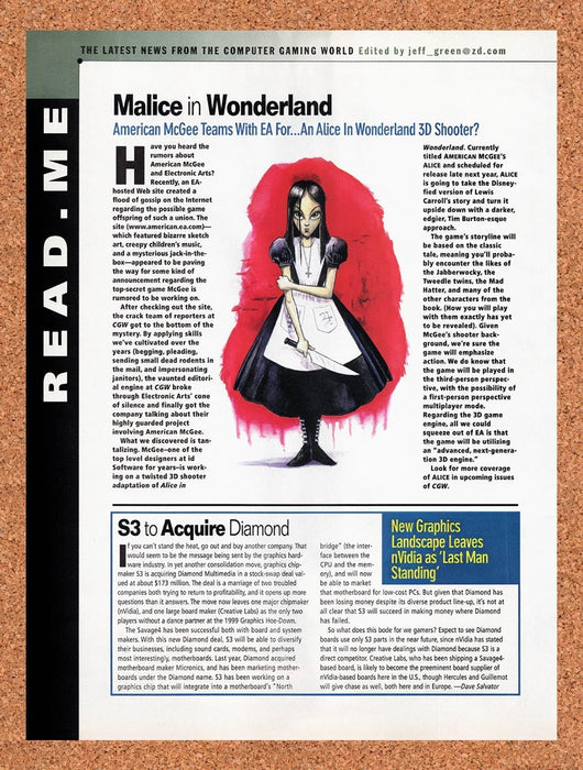 1999 American McGee's Alice Announcement Original Advertisement vr3 - for just $19.49! 