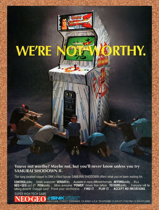1995 Samurai Shodown II Arcade Original Ad v1 - for just $17.99! 