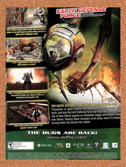 2011 Earth Defense Force Insect Armageddon Xbox 360 Original Ad v1 - for just $18.29! 
