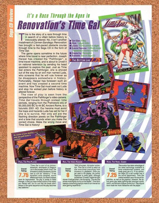 1993 Time Gal Sega CD Original Ad v3 - for just $17.99! 