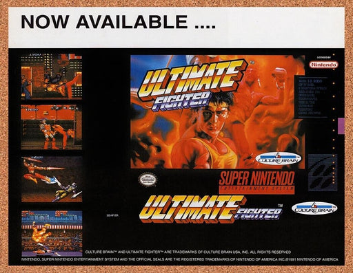 1994 Ultimate Fighter SNES Original Ad v2 - for just $15.29! 