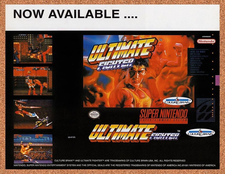 1994 Ultimate Fighter SNES Original Ad v2 - for just $15.29! 