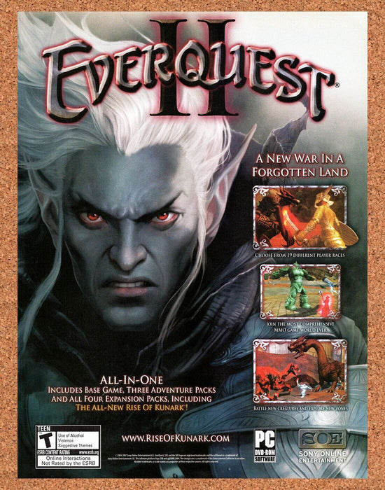 2007 EverQuest II PC Original Dark Elf Ad - for just $17.99! 