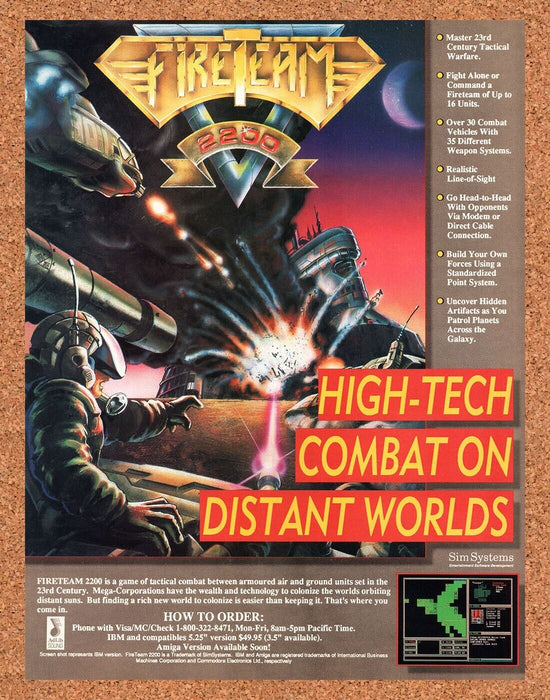 1991 FireTeam 2200 Amiga Original Ad v1 - for just $17.99! 