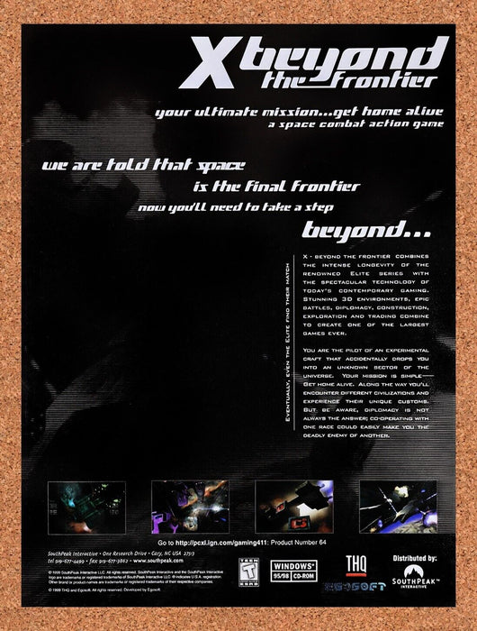 2000 X Beyond The Frontier PC Original Ad v1 - for just $15.29! 