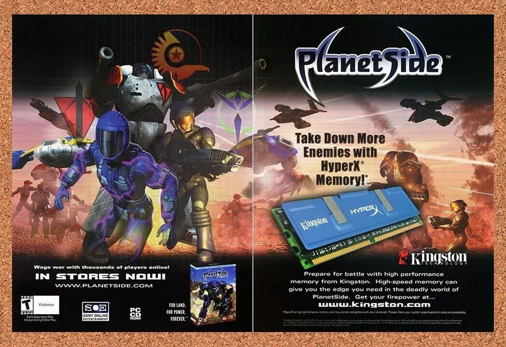 2005 PlanetSide PC Original Kingston HyperX RAM Ad - for just $22.49! 