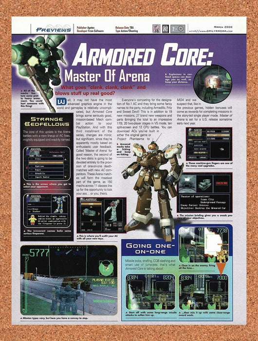 2000 Armored Core Master Of Arena PS1 Original Advertisement vr1 - for just $19.49! 
