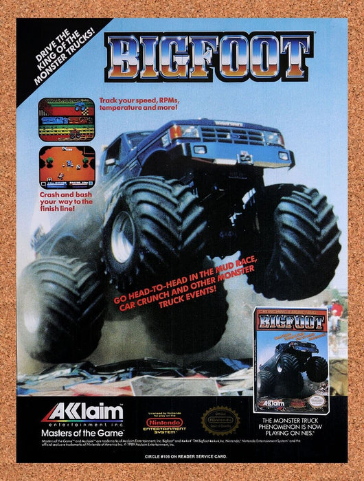 1990 Bigfoot NES Original Ad v1 - for just $15.29! 