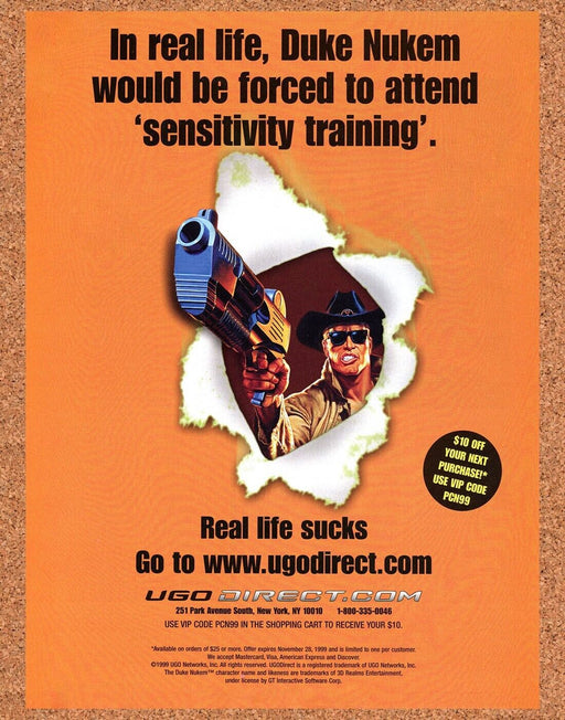 1999 Duke Nukem PC Original UGO Direct Ad v1 - for just $17.99! 