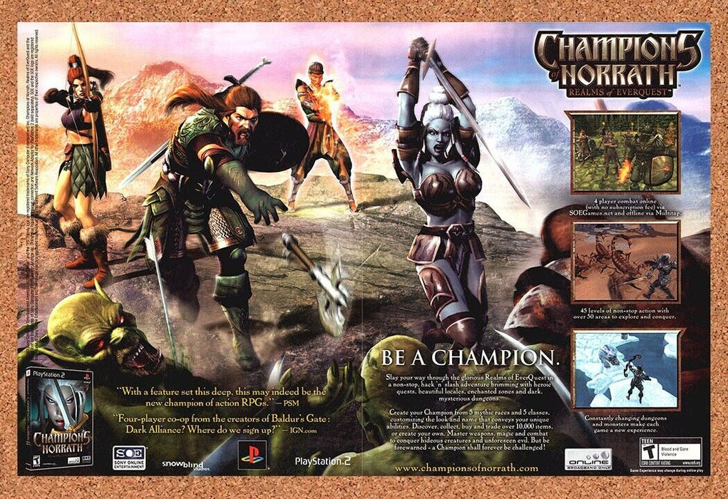 2004 Champions of Norrath PS2 Original EverQuest Ad - for just $21.49! 