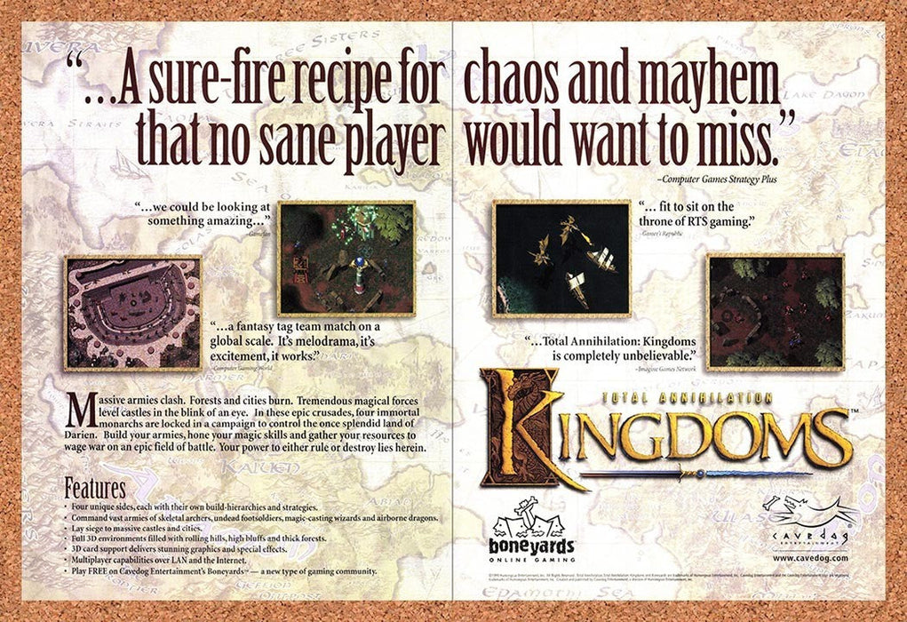 1999 Total Annihilation Kingdoms PC Original Advertisement v8