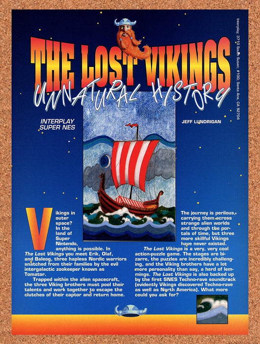 1993 Lost Vikings SNES Review Original Ad v4 - for just $17.99! 
