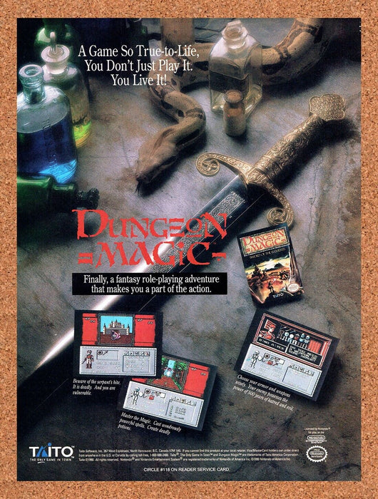 1991 Dungeon Magic NES Original Ad v1 - for just $17.99! 