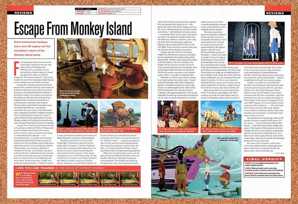 2001 Escape From Monkey Island PC Original Ad v3 - for just $21.49! 