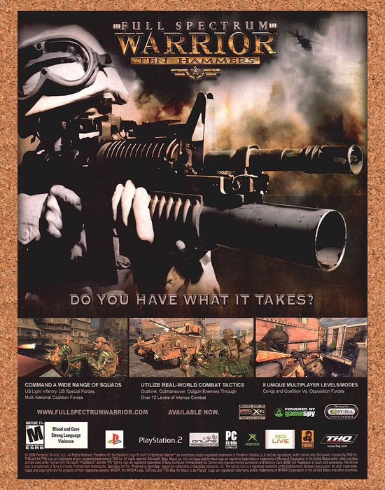 2006 Original Full Spectrum Warrior PC Ad - for just $17.99! 