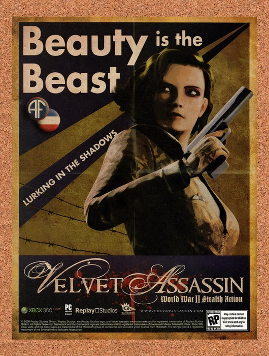 2008 Velvet Assassin World War II Stealth Action Xbox 360 Original Ad v2 - for just $17.99! 