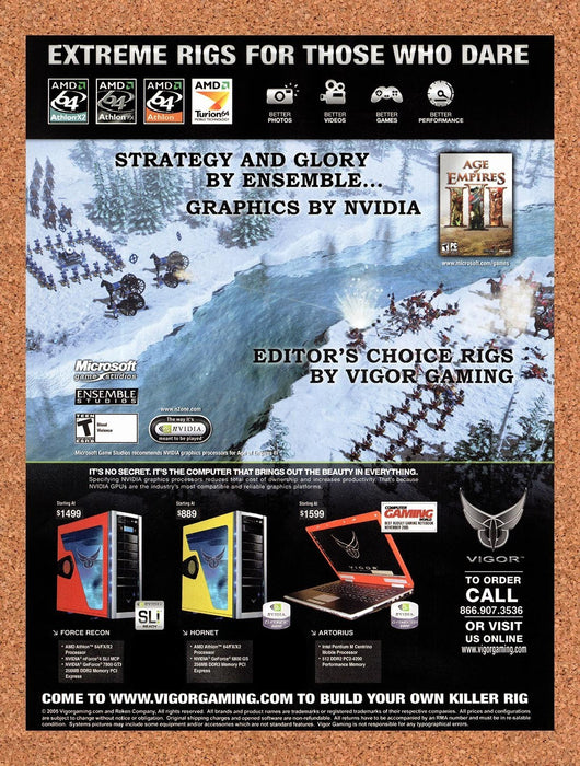2006 Age Of Empires III Vigor Gaming Rigs Original Advertisement v2 - for just $19.49! 