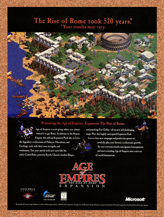 1998 Age Of Empires Rise Of Rome PC Original Ad v1 - for just $17.99! 