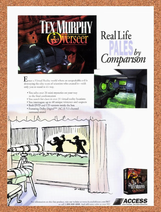 1998 Tex Murphy Overseer PC Original Ad v9 - for just $19.49! 