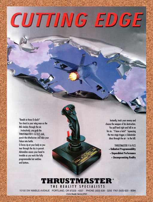 1994 Thrustmaster F-16 FLCS Original Ad v1 - for just $17.99! 