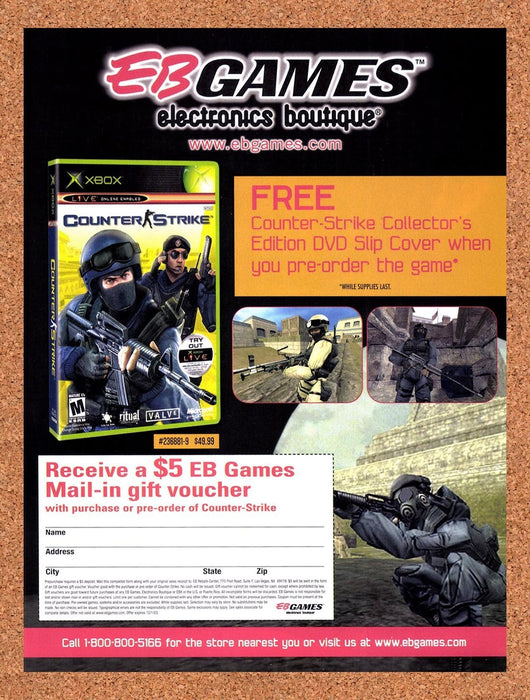 2003 Counter-Strike Xbox EB Games Original Ad v4 - for just $18.49! 