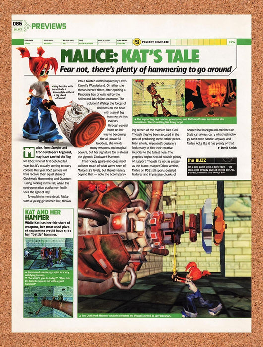 2002 Malice Kat's Tale PS2 Original Advertisement vr1 - for just $19.49! 