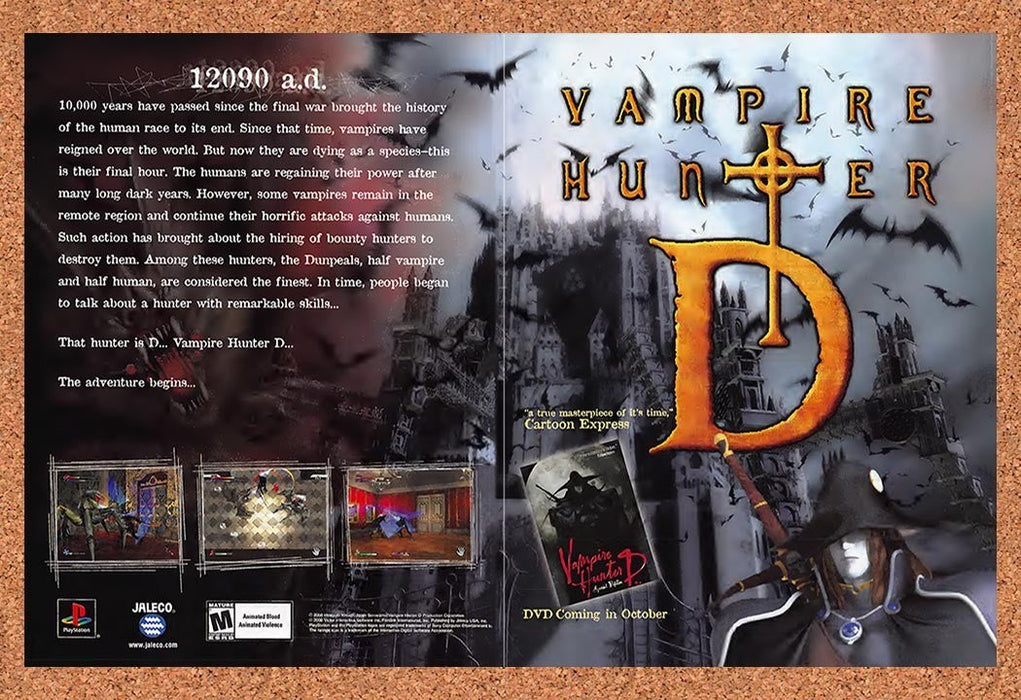 2000 Vampire Hunter D PS1 Original Advertisement v1 - for just $23.99! 